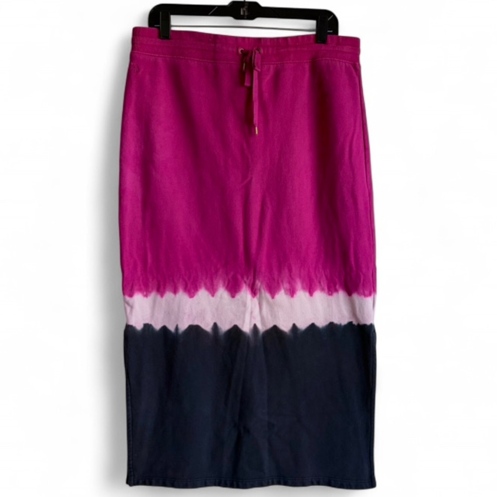 Lauren Ralph Lauren Pink and Black Tie Dye Sweatshirt Maxi Skirt Size L